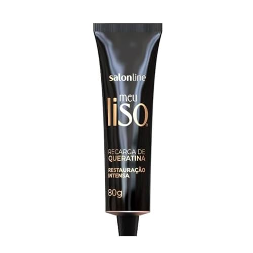 Salon Line, Recarga de Queratina, Meu Liso, Restauração Intensa, Vegana - Cabelos Lisos, 80 g