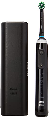 Oral-B Genius X Electric Toothbrush with Artifical Intelligence, App Connected Handle, 1 Toothbrush Head & Travel Case, 6 Mode Display with Teeth Whitening, 2 Pin UK Plug, Black