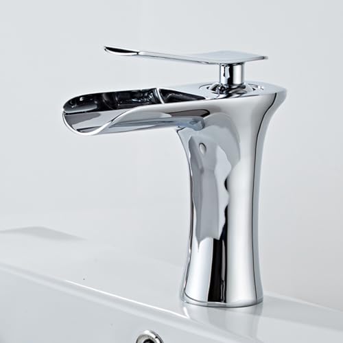 Grifo de lavabo cascada LWX monomando con acabado cromado de alta resistencia 2