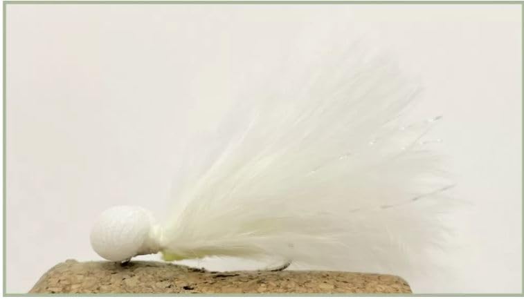 Barbless White Booby Cats Whiskers Trout Flies, Size 10 Blob Flies, Top selling Flies. select quantity (6)