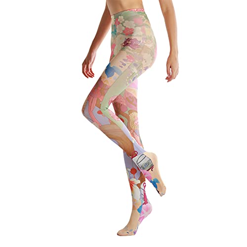 Image of Sahabowi Women Tights, Opaque High Waist Pantyhose, Vintage Control Top Stockings