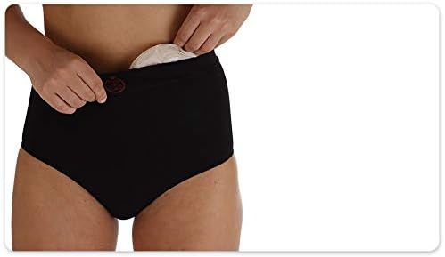 Comfizz Medium Support Womens' Briefs High Rise Waist – Osotmy, hernia or post surgery support or incontinence fixation pants (M/L, Black)