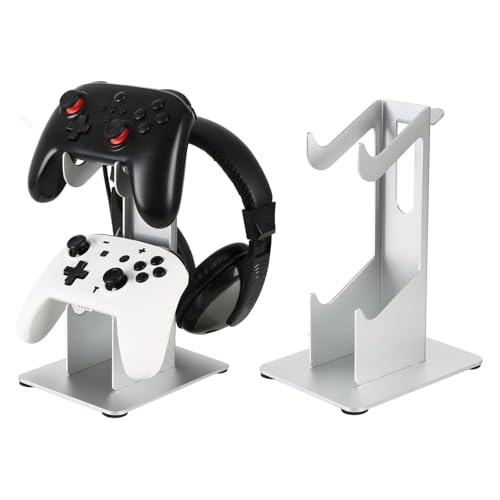 Image of Controller Holder 2 Tier, Controller and Headset Aluminum Stand for Gaming Desk, Stronger Snap-on Construction Hanger for All Universal Gaming PC Accessories