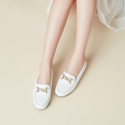 Image of ABEJOJO Women's Loafer Shoes, Comfortable Slip on Casual Flat Penny Shoes for Walking, Driving, Dressy