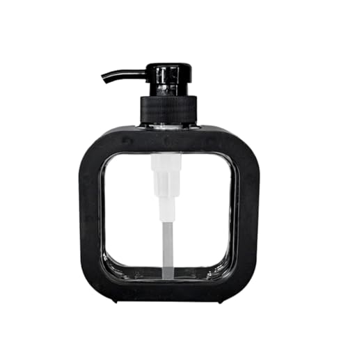 ポータブルソープディスペンサー クリア食器用液体スクイーズボトル ミニ液体容器 トラベルマニュアル ハンドサニタイザー ソープボトル キッチン、バスルーム、バスルーム、手洗い、ホテルに最適 (黒-500ml)