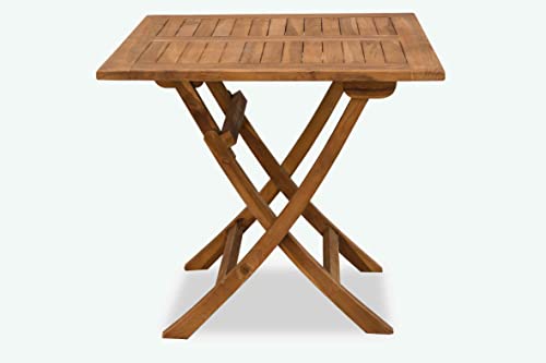 Tavolo Da Giardino Pieghevole Malvi In Legno Massiccio - 135x72.5x75 Cm, Per Esterno, Portaombrello