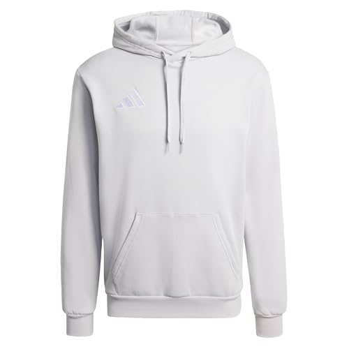 adidas Uomo Entrada26 Hoodie, Team Light Grey/White, M Extra Tall