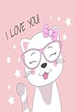  Notebook: Journal/Diary with Cute Cat (100 pages in line on both sides, convenient size 6x9.Creative design, quality matte cover).