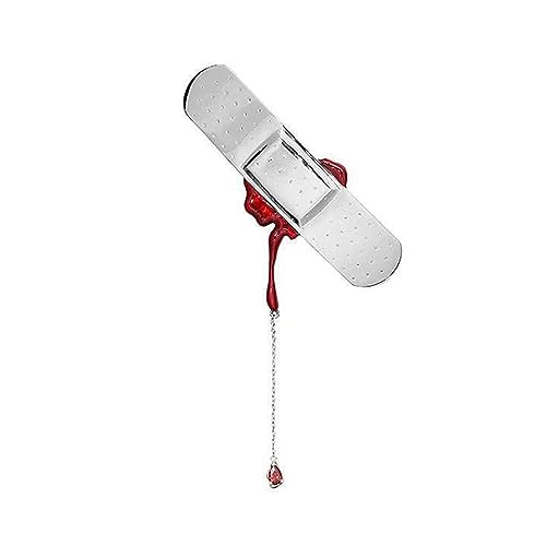 SZYDD Band-Aid Tassel Brooch Simulation Metal Tassels Brooch Studded Diamonds Badge Pin Female Hip Hop Street Fashion Brooches Accessory