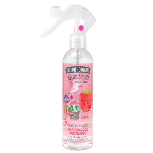The Fruit Company Spray Multiusos Frutos Rojos 250 ml – Ambientador Absorbe Olores para Hogar y Textiles – Pulverización Fina, Aroma Dulce y Fresco