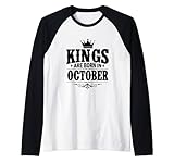 october kings graphic tees, this kings was born on october maglia con maniche raglan