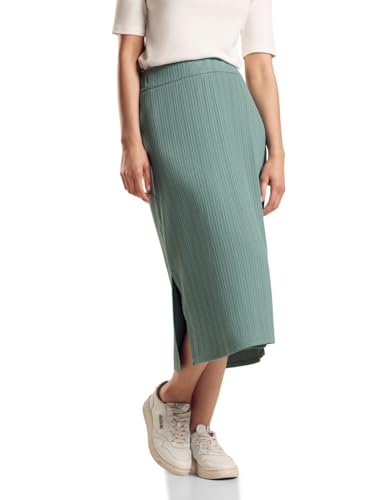 Jupe midi côtelée extensible Street One en vert d'eau taille 44