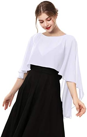 Hotshawl Capelets for women Chiffon Cape Shawls and Wraps for Evening Dress Wedding Capes Cover Up