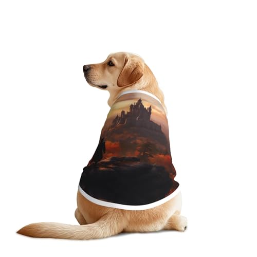 Standing Near The Castle - Gilet per cani di grossa taglia, traspirante, rinfrescante, protezione solare, comodo da indossare per Golden Retriever, Husky, attività all'aperto in Alaska, taglia 3XL