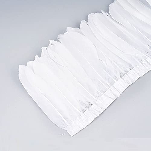10 Metri Bianco Naturale Artigianato Piume Trim Ricamo Plume Abbigliamento Da Cucire Fai Da Te Matrimonio Piuma D'oca Festa