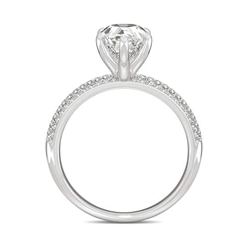 Charles & Colvard 14K White Gold Moissanite 10x7mm Pear Engagement Ring, 2.45cttw DEW3