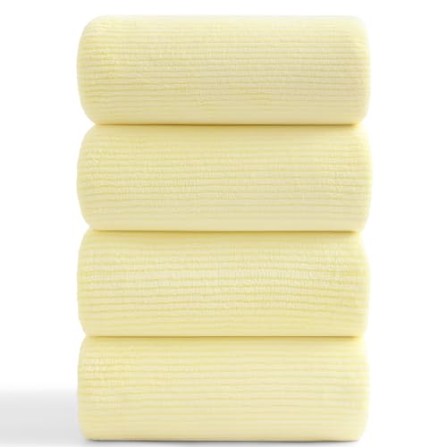 4 Piece Bath Towel Set 35"x70"Oversized Bath Towel for Bathroom Ultra Soft Fluffy Extra Large Bath Sheet Luxury Premium Bathroom Towel Highly Absorbent Quick Dry Shower Towel for Hotel Spa,Yellow by Jessy Home - Used condition - US$32.99