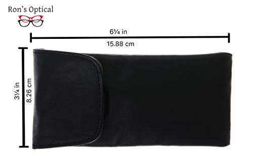 3 Pack Eyeglass Case Top Closure, Slip In Eyeglass Case Soft Faux Leather For Large Glasses, Women Men #TOP2