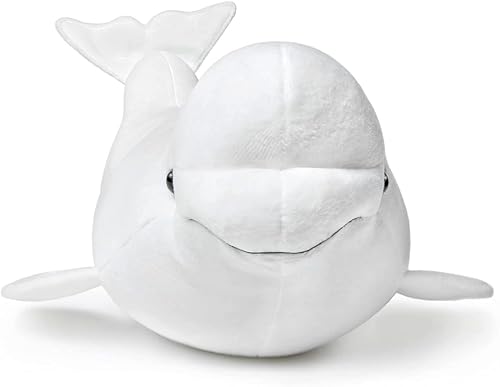 Lilizzhoumax Realistic Beluga Whale Plush Toy, 15.7" Soft Stuffed Animal, Cute Sea Animal Home Decoration Gift for Kids White