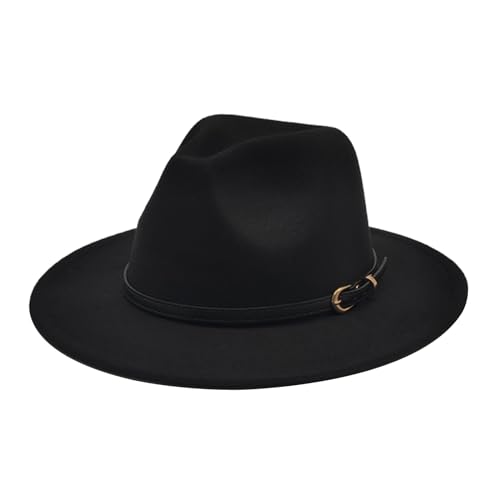 Kids Fedora Hat Classic Wide Brim Fedora Hat for Boys Girls Felt Hat Panama Hat with Belt Buckle
