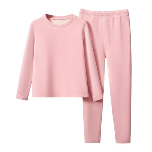 Conjunto Térmico de Ropa Interior para Niñas con Mangas Largas Pijama Cómoda Prendas Abrigadas Juego Diario (9Years)
