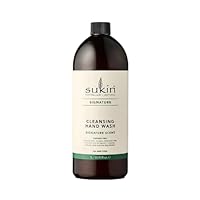 Sukin Signature Cleansing Hand Wash 1L, Cleanses & Nourishes with Jojoba, Avocado & Rosehip Oils, Australian Made & Owned, Vegan, Cruelty-Free
