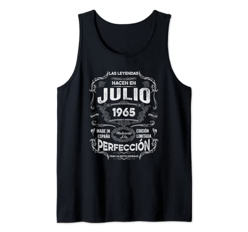 Mujer Leyendas Julio 1965 Hombre Mujer 57 Años Cumpleaños Camiseta sin Mangas