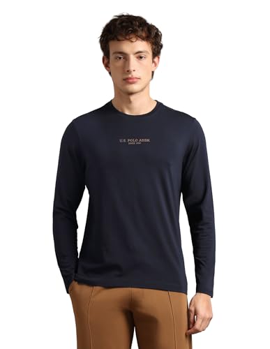 Image of U.S. Polo ASSN. Mens PE006 Supima Cotton Brethable Full Sleeve Lounge T-Shirt