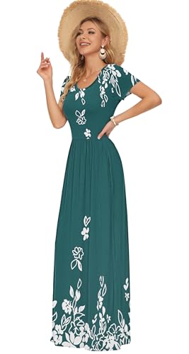 Image of AUSELILY Women's Classic Short Sleeve Loose Plain Casual Long Maxi Dresses for Women 2026