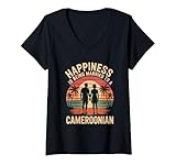 Womens Happiness is Being Married to A Cameroonian, Camaroon Wife V-Neck T-Shirt