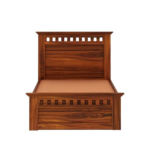 Image of Ganpati Arts Sheesham Wood Armania Single Size Trundle Bed with 1 Extra Pullout Bed for Bedroom Living Room Hostel Home (Natural Finish)
