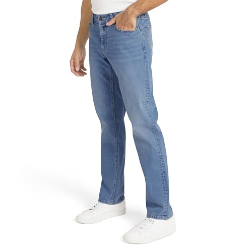 's 5 Pocket Straight Fit Stretch Waist Denim Jeans, Lapis Wa