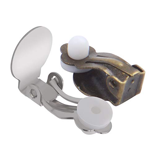 Aylifu Clip-On Earring Findings, 20Pcs (10 Pairs) Round Flat Tray Earring Clips Blank Earring Setting Components With 20Pcs Earring Pads For Non-Pierced Ears Diy Earring Making - Silver And Bronze #TOP4