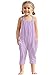 RAISEVERN 2T 3T Romper Baby Girls Summer Clothes Purple Slouch Jumpsuit Toddler Infant Strap Backless Jumper One Piece Harem Outfits Kid Overalls