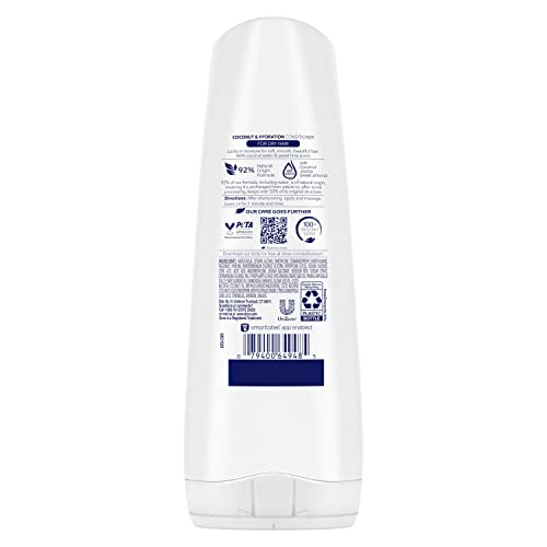 Dove Ultra Care Conditioner Coconut & Hydration For Dry Hair Conditioner With Coconut Oil, Jojoba Oil & Sweet Almond Oil 12 Oz #TOP1
