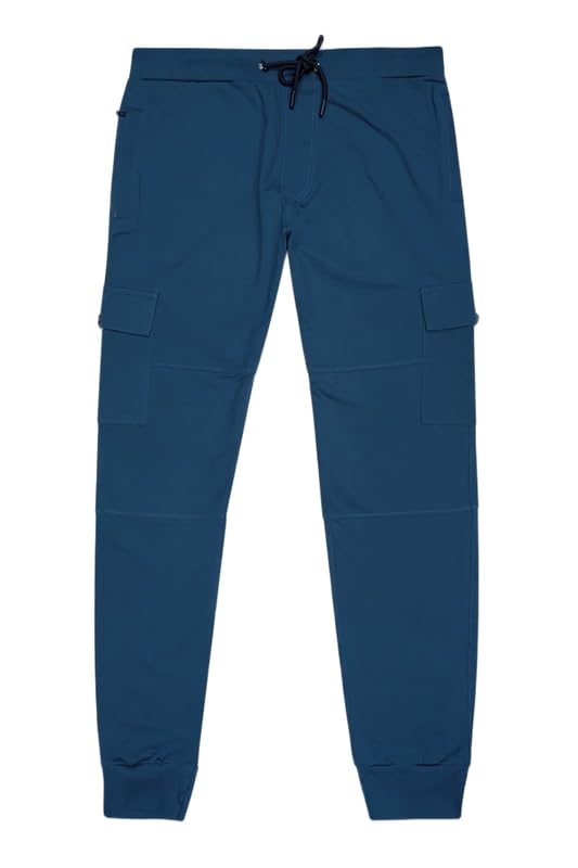 french crown Men's Nile Blue Premium French Terry Cotton Cargo Joggers-picture-42