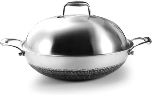 Wok de acero inoxidable con tapa, 42 cm miniatura 1