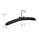Relaxdays Kleiderbügel Satin, 5er Pack, weich gepolstert, 360° drehbarer Haken, dekorative Schleife, 38 cm, schwarz, 5 Stück