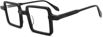 Vintage Square Acetate Spring Hinges With Case Cleaning Cloth Retro Eyeglasses Frame Unisex for Men Women