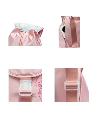 Image of Girls Ballet Backpack - Customized Dance Backpack by Velcro Badge,15Liter Capacity for Teen GIrls(Powder Pink)
