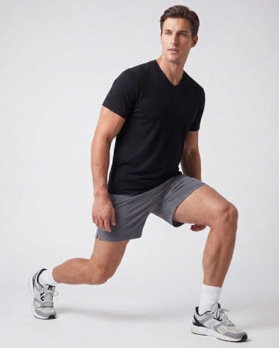 Image of 5 Pack: Men's V-Neck Dry-Fit Moisture Wicking Active Athletic Tech Performance T-Shirt