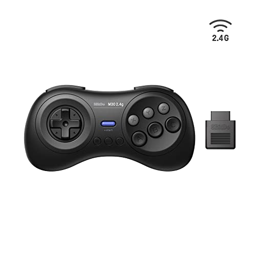 8Bitdo M30 2.4G Wireless Gamepad for the Original Sega Genesis and Sega Mega Drive - Sega Genesis,Black