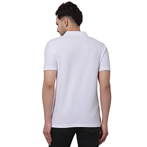 Red Tape Men's White Solid Polo Collar Pure Cotton T-Shirt