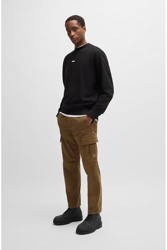 BOSS Hommes WeSmallcrew Sweat Relaxed en Molleton de Coton avec Logo Contrastant