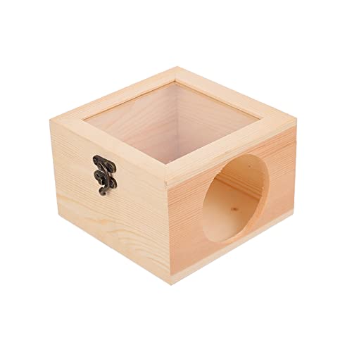 Levemolo ハムスターキャビン ペットのネズミのおもちゃ うさぎ ハンモック 小動物用ベッドハウス ハムスターのケージの装飾 家 ペット用品 ハムスタースリープハウス ペットの睡眠の巣 木製