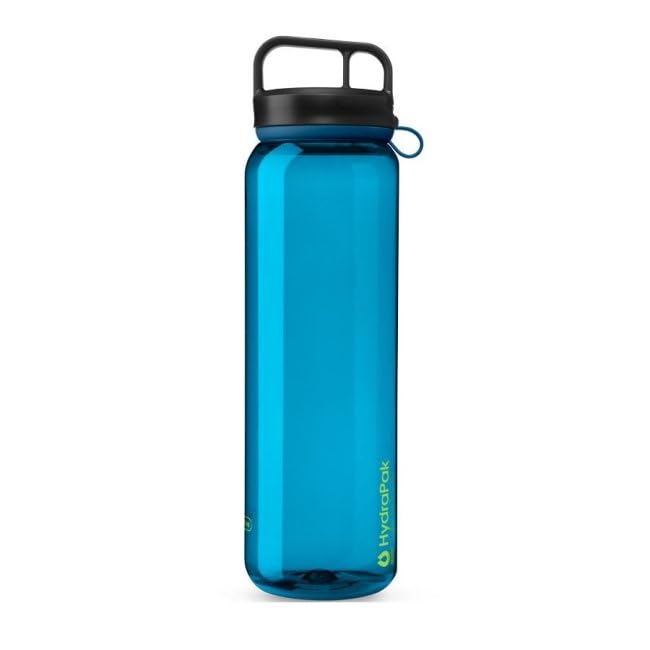 HydraPak Recon Clip & Carry - Wide Mouth Recycled Plastic Water Bottle (24oz or 32oz) - Eco Friendly, BPA Free, Tethered Cap