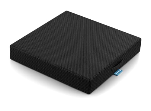 Image of ComfyHug Seat Cushion - High-Resilience Foam with Air Mesh Cover | Ergonomic Support for Long Sitting in Office, Car, Wheelchair & Home (18 x 16 x 2.5 Inch, Black)