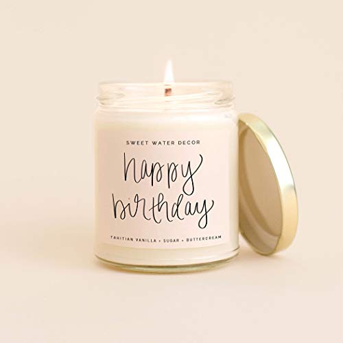 image for Sweet Water Decor HAPPY BIRTHDAY Soy Wax Candle Birthday Cake Scented 