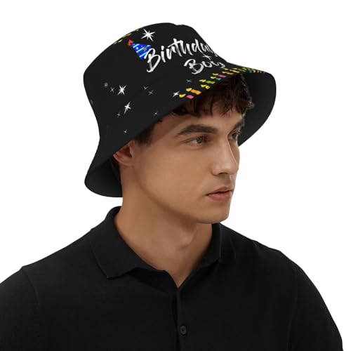 Image of Birthday Queen Birthday Bucket Hat for Women Men Birthday Hat Beach Travel Sun Hat Packable Fisherman Cap for Travel Hiking