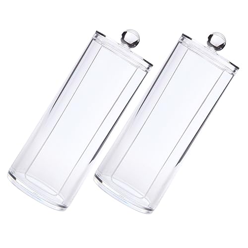 Ipetboom 2個透明ヘアバンド収納ホルダー 蓋付きアクリル筒型ボックス ヘアアクセサリーやテープ用収納ケース デスクトップオーガナイザー